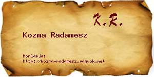 Kozma Radamesz névjegykártya